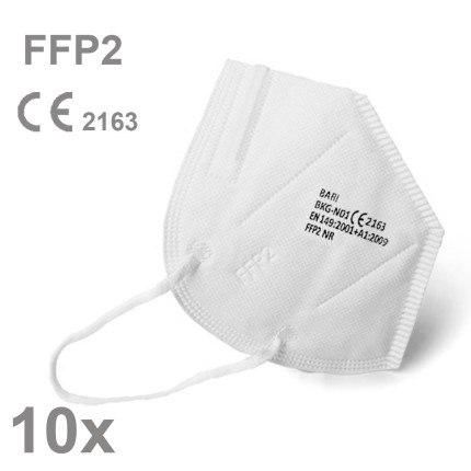 Levné respirátory FFP2 - BKG N01 - bílý (10 ks/bal)